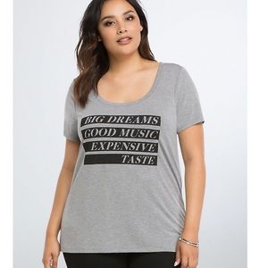 Torrid big dreams scoop tee
